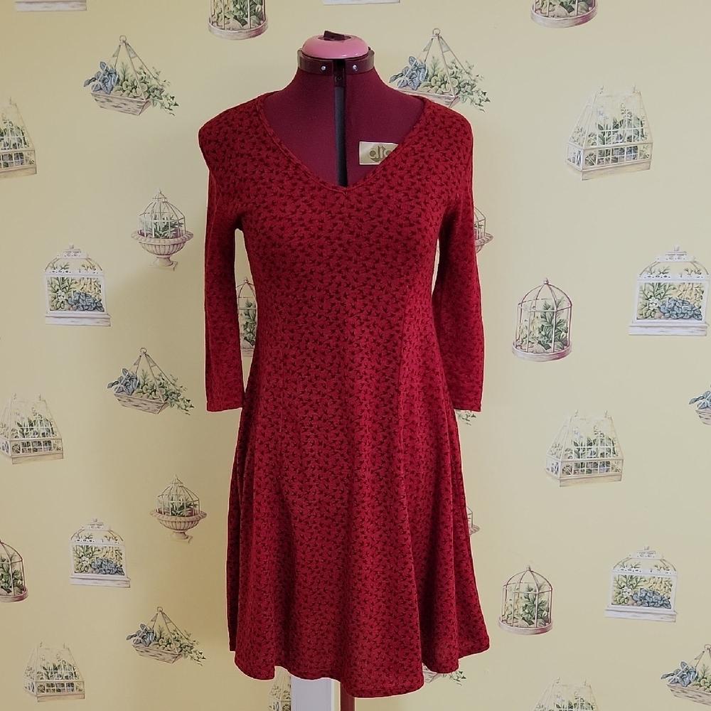 🎀 3/$60 🎀 Red A-Line V-Neck 3/4 Sleeve Dress for Work
